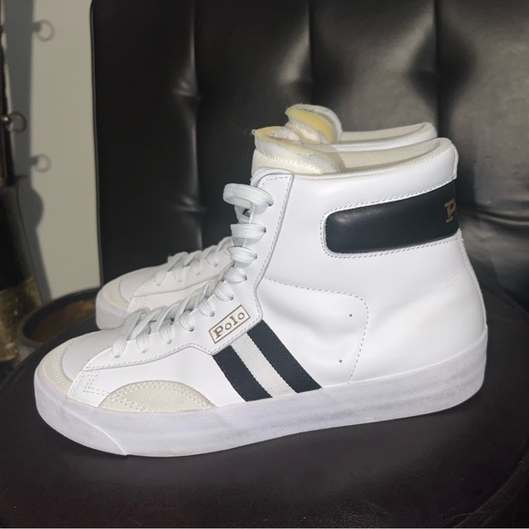 Polo Ralph Lauren Court Gervin Vulc Mid Top Leather Sneaker men’s size 10 - Picture 3 of 12